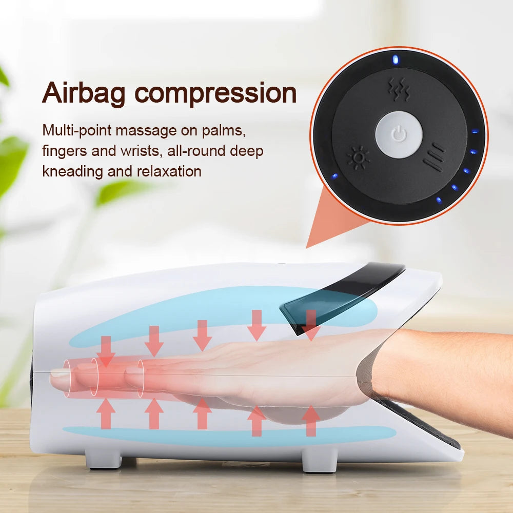 InzysJointRelief – Electric Heated Compression Hand Massager Device for Finger, Wrist & Palm Relief, Smart Acupressure Therapy for Pain, Stress & Circulation