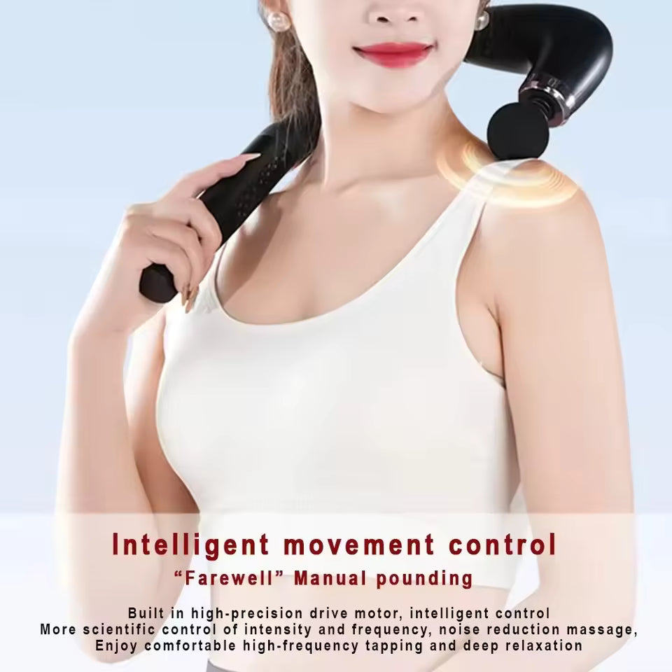 InzysJointRelief – Smart Handheld Massage Gun, Rechargeable Electric Massager with Deep Tissue Hammer for Back & Body Pain Relief
