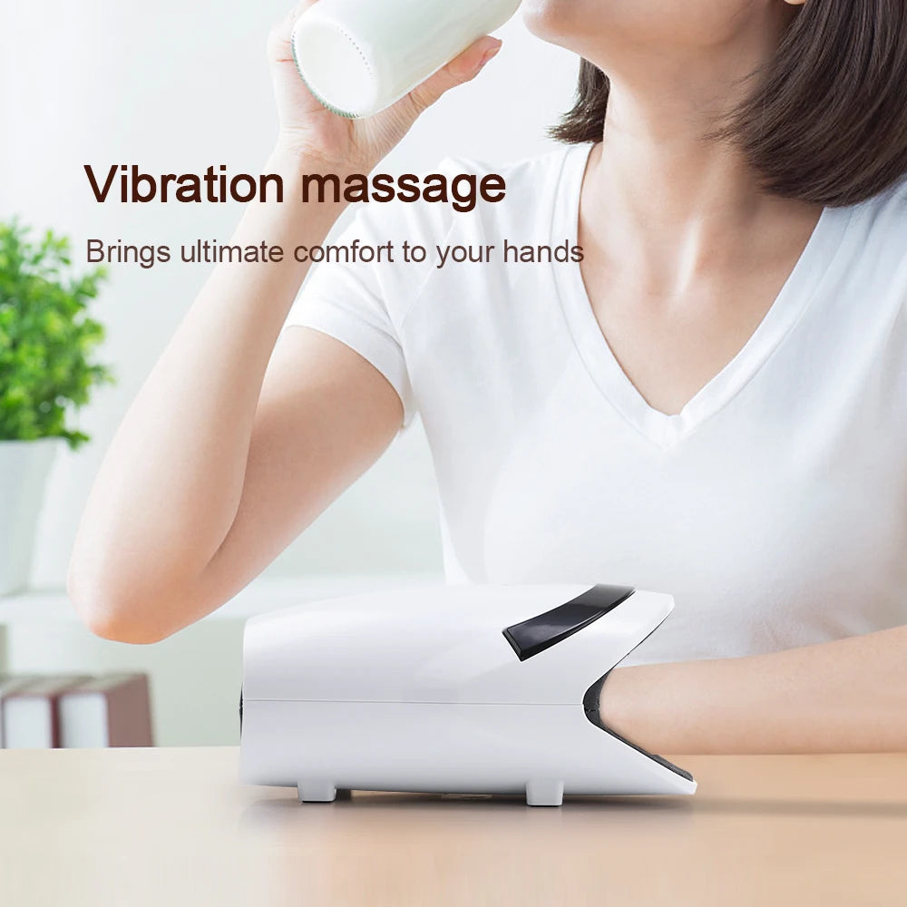 InzysJointRelief – Electric Heated Compression Hand Massager Device for Finger, Wrist & Palm Relief, Smart Acupressure Therapy for Pain, Stress & Circulation