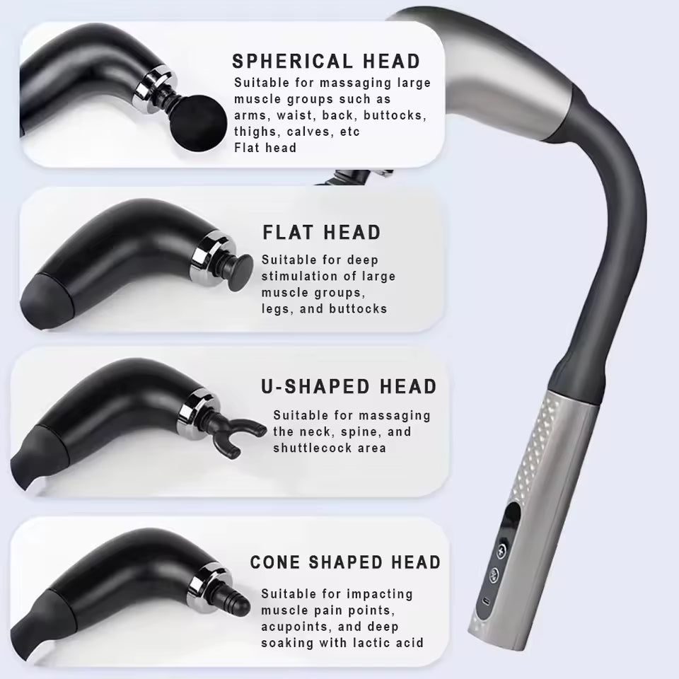 InzysJointRelief – Smart Handheld Massage Gun, Rechargeable Electric Massager with Deep Tissue Hammer for Back & Body Pain Relief