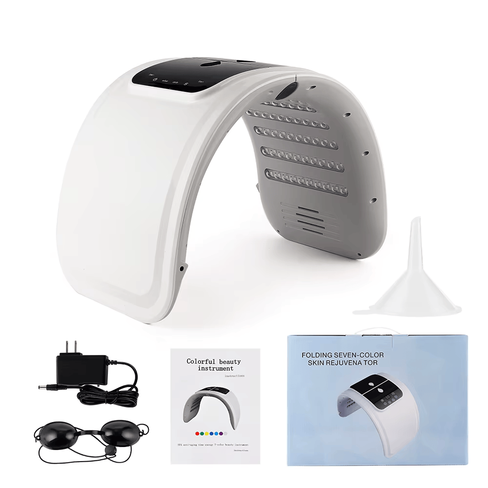 InzysJointRelief - 7 - Color LED Face Mask Light Therapy for Skin Rejuvenation - InzysJointRelief