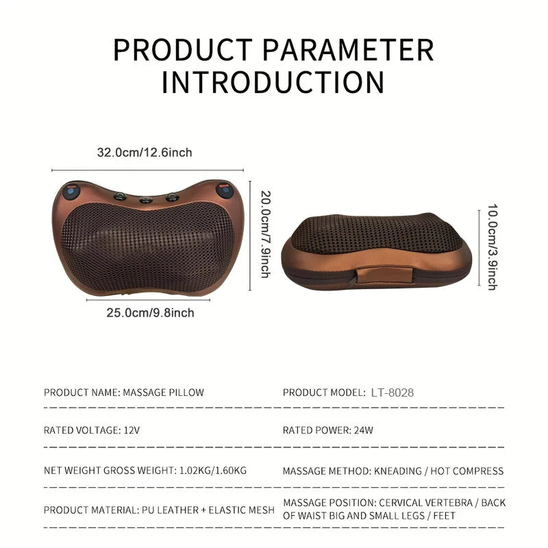 InzysJointRelief - Heated Neck & Lower Back Massage Pillow - InzysJointRelief