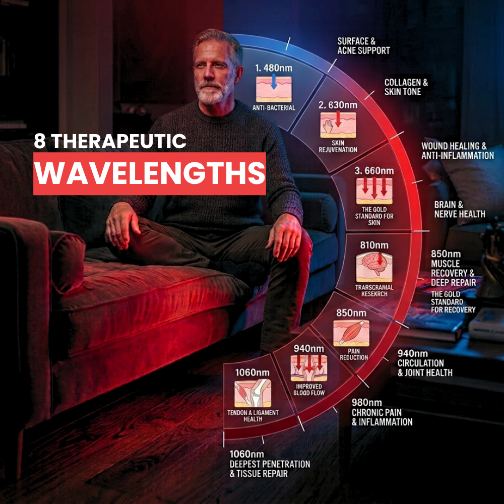 InzysJointRelief - 8 Wavelength Full Body Red Light Therapy Panel 750W