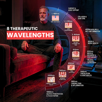 InzysJointRelief - 8 Wavelength Full Body Red Light Therapy Panel 750W