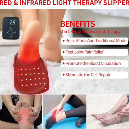 InzysJointRelief - Infrared Red Light Therapy Slippers for Foot Pain Relief & Joint Support