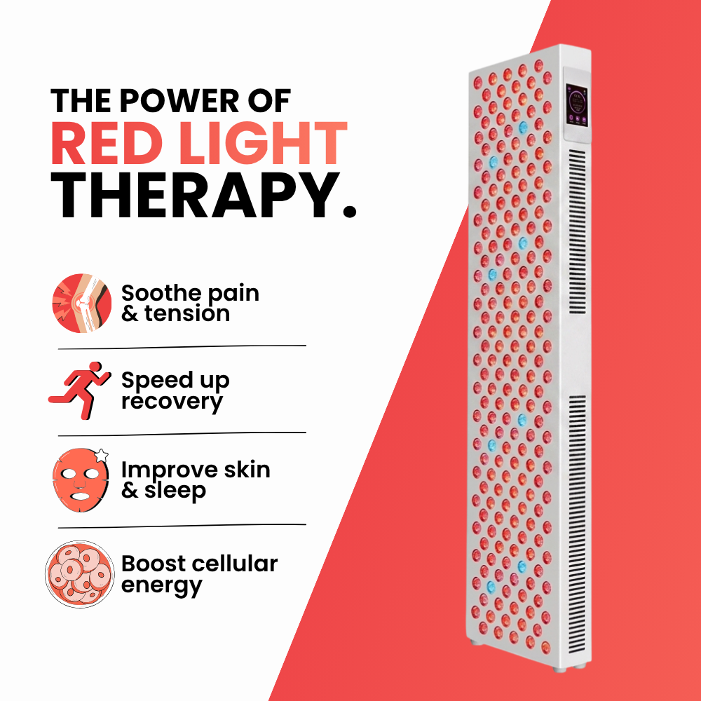 InzysJointRelief - 8 Wavelength Full Body Red Light Therapy Panel 1000W