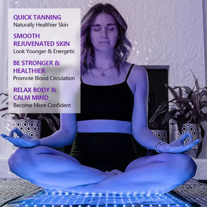 InzysJointRelief - Full Body Tanning Mat 100x60cm – 360 Blue Light LEDs 460–490nm UV-Free Solarium Lamp Pad