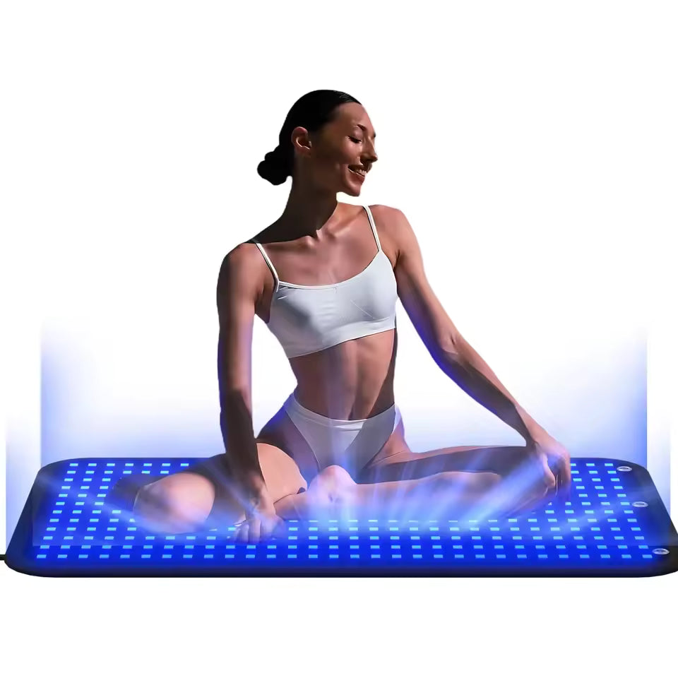 InzysJointRelief - Full Body Tanning Mat 100x60cm – 360 Blue Light LEDs 460–490nm UV-Free Solarium Lamp Pad