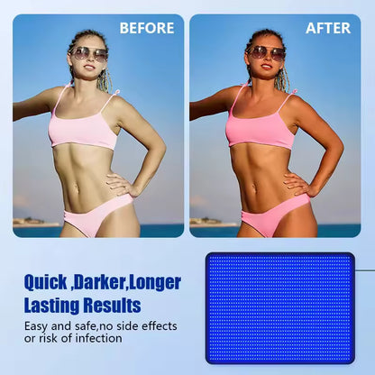 InzysJointRelief - Full Body Tanning Mat 100x60cm – 360 Blue Light LEDs 460–490nm UV-Free Solarium Lamp Pad