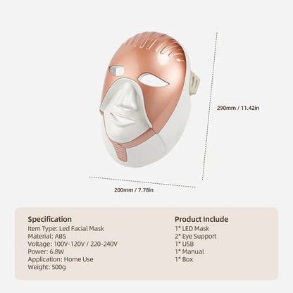 Wireless LED Facial Mask – 7 Color Photon Light Therapy Skin Care Machine