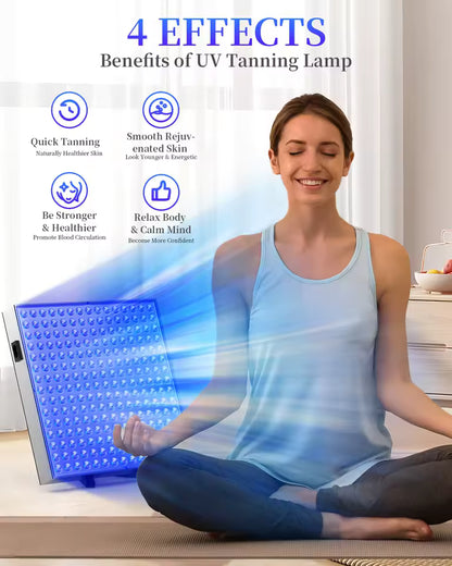 InzysJointRelief - 45W UV Tanning Panel – 225 LED Home Solarium Panel for Face & Body Bronze Glow