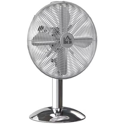 InzysJointRelief - 12 Inch Oscillating Metal Desk Fan, 3 Speed Adjustable, Quiet Table Fan for Home & Office