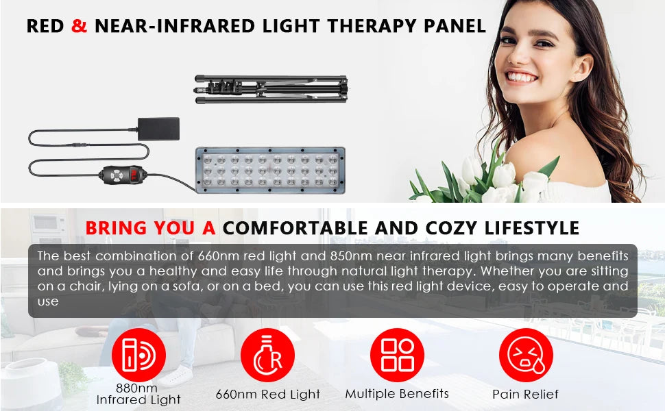InzysJointRelief – LED Red Light Therapy Lamp for Full Body & Face, Near Infrared Heat for Muscle & Joint Relief, Skin & Beauty Wellness Device