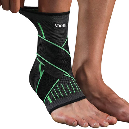Elastic Ankle Support Compression Sleeve Adjustable Foot Brace for Sports & Exercise