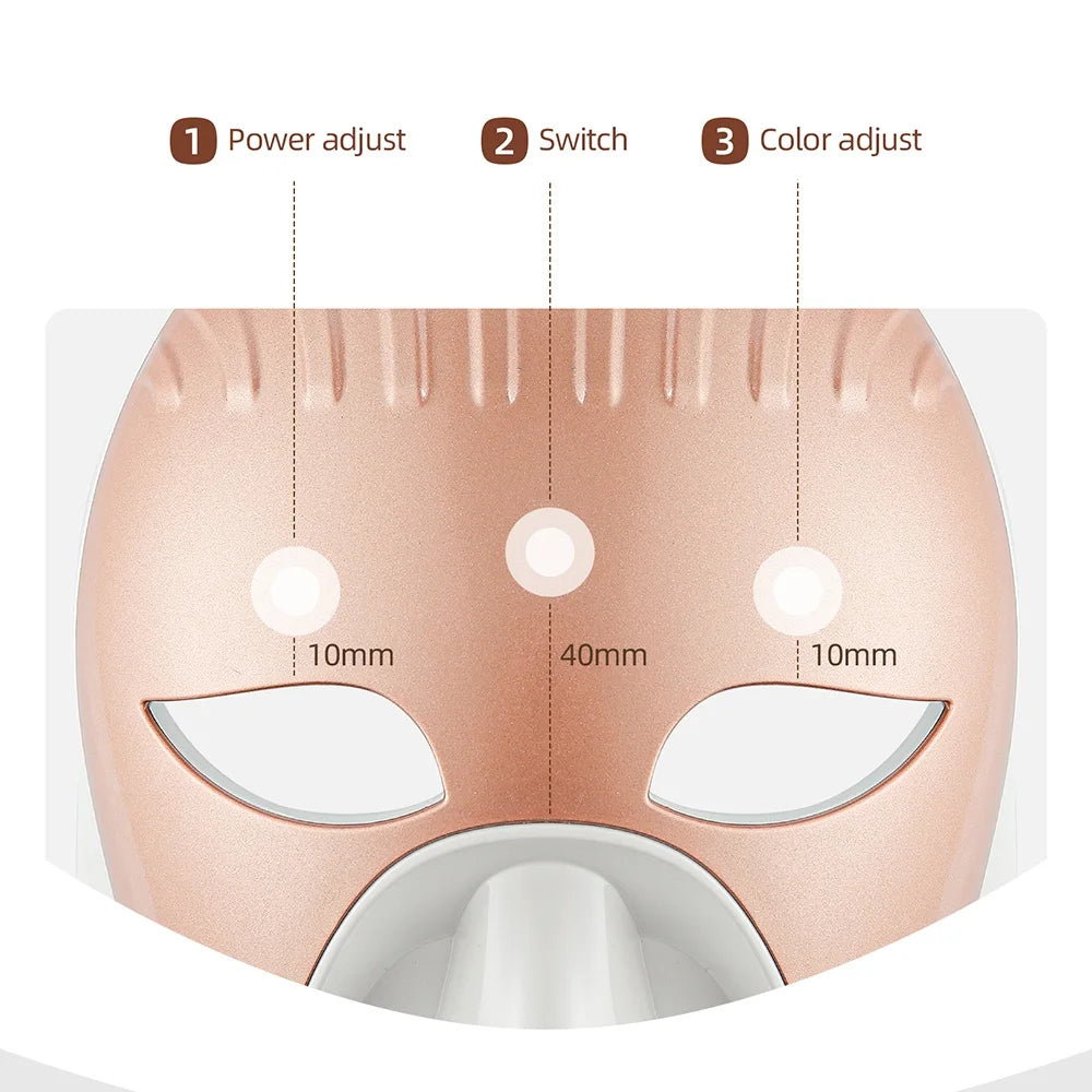 Wireless LED Facial Mask – 7 Color Photon Light Therapy Skin Care Machine