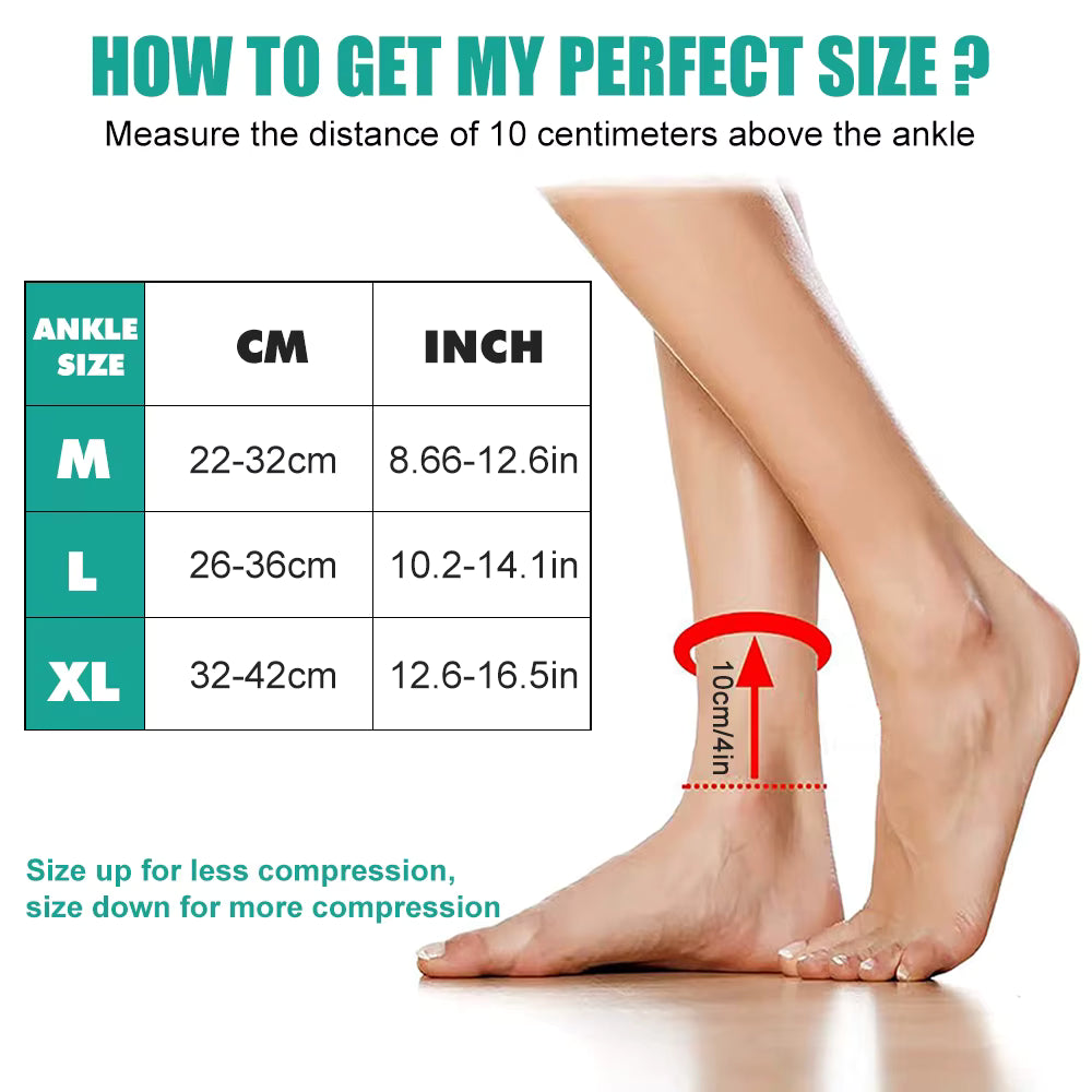 Elastic Ankle Support Compression Sleeve Adjustable Foot Brace for Sports & Exercise