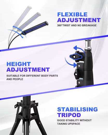 InzysJointRelief - 360° 4-Head Blue Light Tanning Lamp 60W – 432 LED Solarium Machine 460nm 490nm