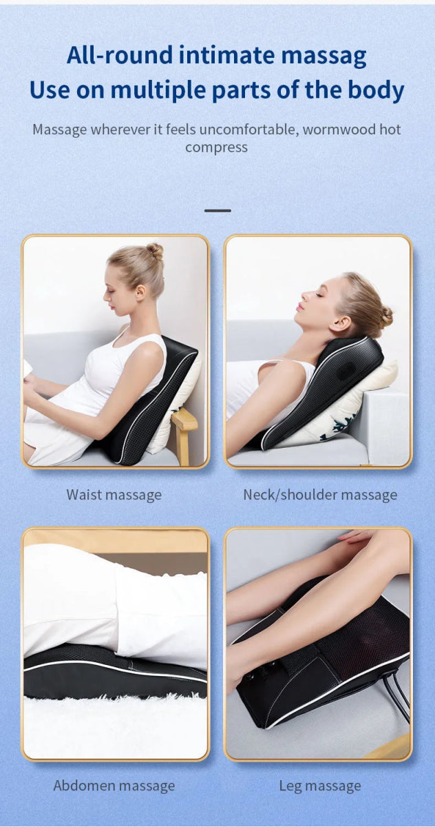 InzysJointRelief - Shiatsu Neck & Lower Back Massager Cushion With Vibration - InzysJointRelief