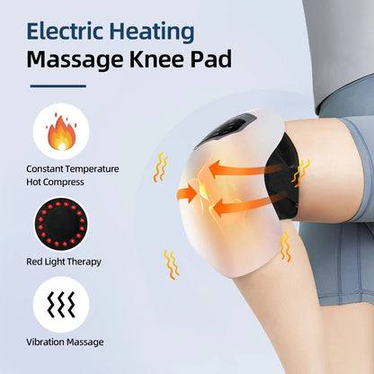 Smart Knee Massager with Infrared Heat & Vibration, Hot Compress for Knee, Elbow & Shoulder Pain Relief Therapy