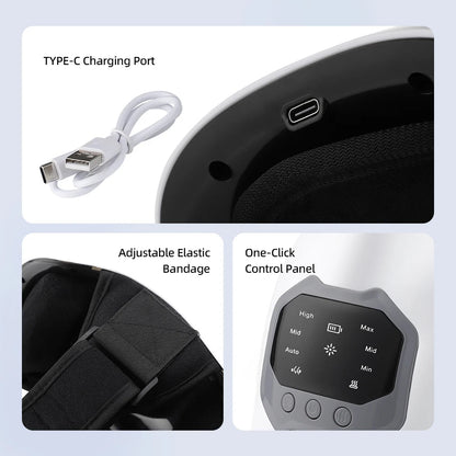 Smart Knee Massager with Infrared Heat & Vibration, Hot Compress for Knee, Elbow & Shoulder Pain Relief Therapy