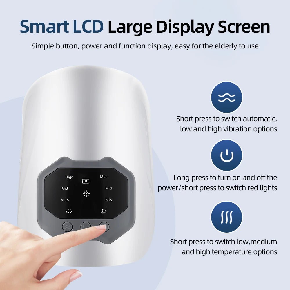 Smart Knee Massager with Infrared Heat & Vibration, Hot Compress for Knee, Elbow & Shoulder Pain Relief Therapy