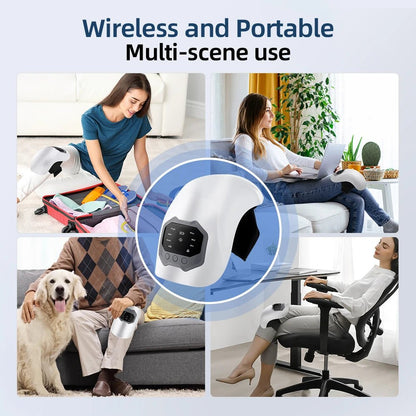 Smart Knee Massager with Infrared Heat & Vibration, Hot Compress for Knee, Elbow & Shoulder Pain Relief Therapy