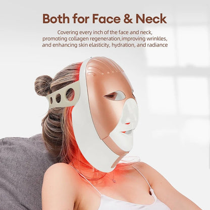 Wireless LED Facial Mask – 7 Color Photon Light Therapy Skin Care Machine - InzysJointRelief