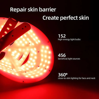 Wireless LED Facial Mask – 7 Color Photon Light Therapy Skin Care Machine - InzysJointRelief