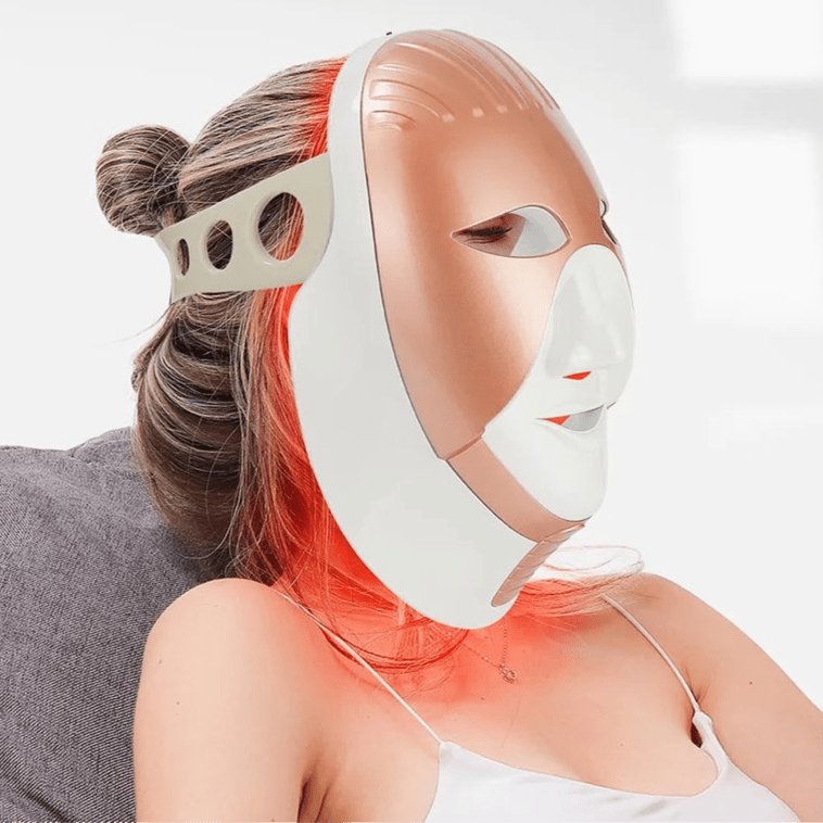Wireless LED Facial Mask – 7 Color Photon Light Therapy Skin Care Machine - InzysJointRelief