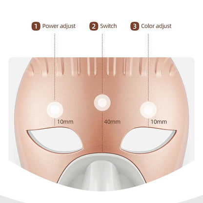 Wireless LED Facial Mask – 7 Color Photon Light Therapy Skin Care Machine - InzysJointRelief